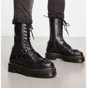 Dr Martin’s Unisex Boots 1914 Quad Harness Platform Mid Calf Paris Leath…